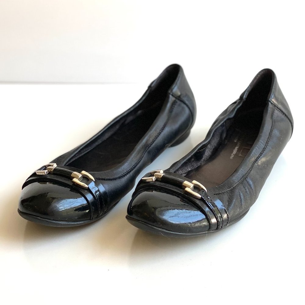 Attilio Giusti Leombruni AGL Traditional Cap Toe Black Ballet Flat Shoes…